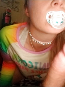 Sexy College Girl And Pacifier