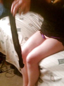 Hotwife Putting On Stockings