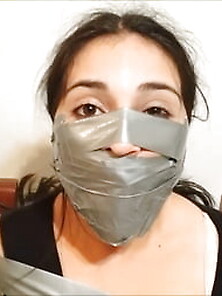 Stepdaughter With Bridged Otn Duct Tape Gag - Selfgags