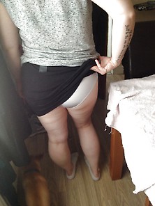 Sexy Wife Lifts Her Skirt To Reveal Her Knickers
