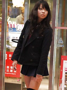 Japanese Teen With Xtra-Miniskirt And High Socks