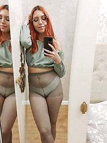 Krista Shyann Taking Selfies In Pantyhose And Panties