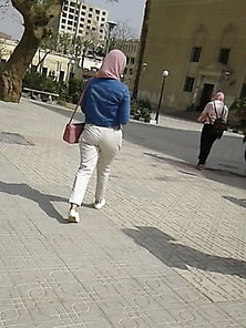 Arab Egyptian Hijab Slut In Hot White Pants Sexy Ass 31