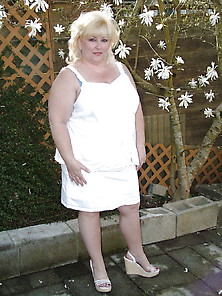 My Wife #49 All Wht Outside & Clr Wedge Heels