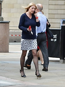Street Pantyhose - Mature British Office Slut