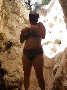 Voyeur Massive Titties In A Cave Mistress Thursday Sneaks In