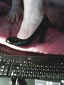 Black...  Studded...  4 Inch Heels
