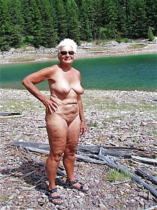 Gorgeous Granny Naked At The Beach & In The Outdoors