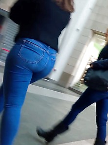 Big British Teen Ass Out Shopping With Mum