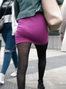 Slut In Short Skirt And Tights