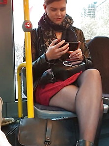 Pantyhose Legs On Train