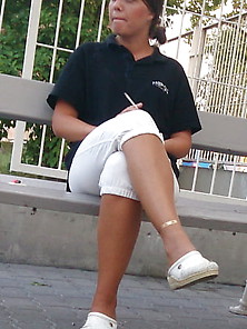 Hungarian Street Candid X Smoking Girl Nice Legs