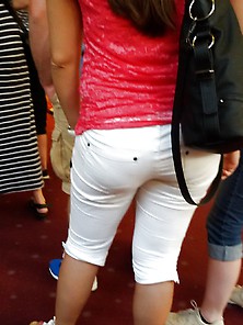 Voyeur Hidden Cam White Jeans Ass In The Streets Store