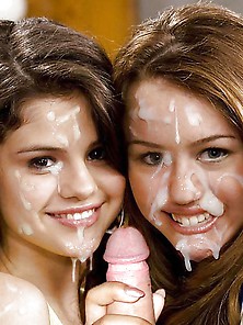 Faked Sluts Miley Cyrus & Selena Gomez