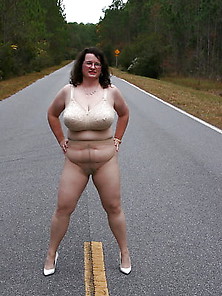 Mature Women Bbw Granny In Pantyhose Outdoors My Big Thrill