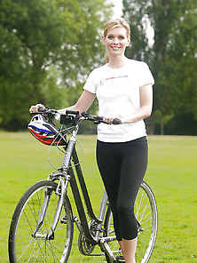 Rachel Riley Gets On Her Bike X