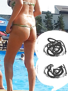 Spy Bikini Sexy Ass Woman In Pool Romanian