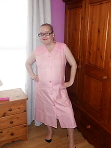 Nylon Stockings And Suspenders With Smock