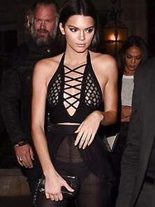 Kendall Jenner See Through Outfit And Visible Nipples And Ass In