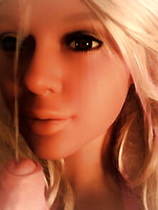 Hot Blonde Real Doll Gets Fantastic Facial