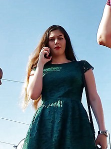 Spy Upskirt 938 Face Nylon Teens Girl Romanian