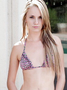 Skinny Blonde Teen Sara James Strips Out Of Her String Bikini Ou