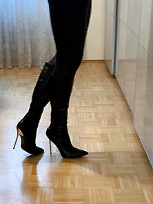 Spanx & Silver Heel Boots