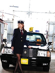 Hot Asian Driver Starts To Strip Down After Her Shift