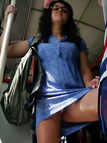 Spy Upskirt 962 Face Frontal White Panties Woman Romanian