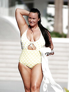 Chanelle Hayes In Yellow Swimsuit.