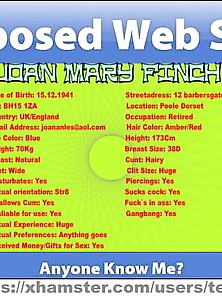 Exposed Webslut Joan Mary Finch From Uk