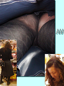 Slutty Pantyhose Wives Upskirts With Thongs Up Their Asses