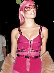Pixie Lott Cameltoe In Hot Pink Outfit