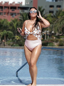 Chanelle Hayes In Pink Swimsuit.