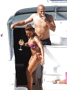 Sexy Mel B Busty Boating Bikini Candids