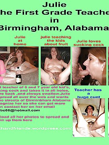 Slut Teacher Julie Of Birmingham,  Alabama Usa