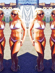 Melissa Hardbody Inflates Tiny White Bikini At Pool