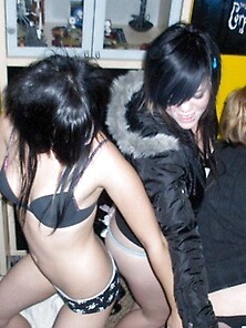 Naughty Emo Lesbians Teasing Each Other