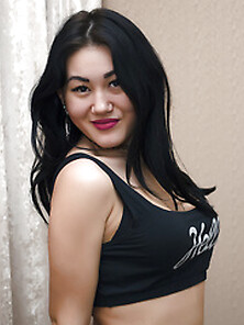 Asian Teen With Black Hair And Beautiful...