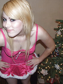 Blondie In A Sexy Santa Outfit