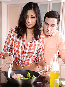 Latina Teen Prepares Dinner But Guy Prefers To Eat Her Shame And