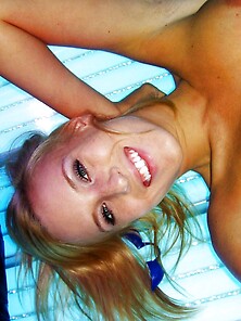 Beautiful Amateur Blonde Girl Naked At Solarium