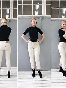 Ladies In White Or Beige Levi's Jeans