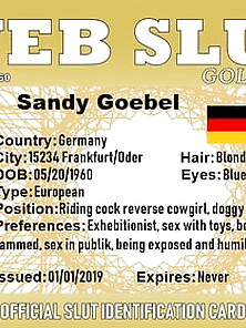 Slut Sandy Goebel Is Outed
