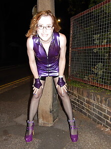 Outdoors In Latex And Lingerie
