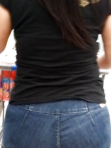 Latina Milf Thin Waist Nice Fat Booty In Jeans Shopping!