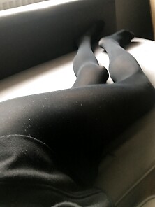 Crossdresser In Black Pantyhose