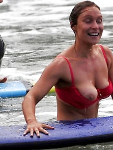 Lisa Gormley Suffers Boob-Slip Bikini Malfunction