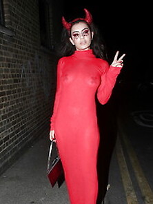 Charli Xcx In A Red See Through Dress At Veuve Clicquot Widow Se