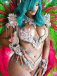 Rihanna In Sexy Carnival Outfit
